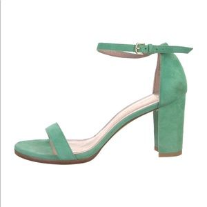 STUART WEITZMAN Suede D’Orsay Block Pumps Green Size US 8